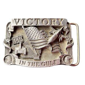 Vintage Operation Desert Storm Belt Buckle Victory In The Gulf 1991 Made In USA